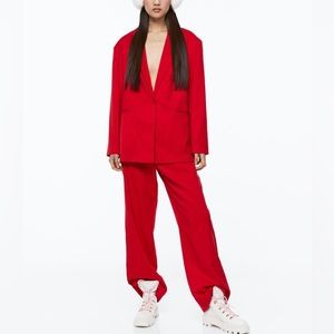 H&M Red Suit Set (Blazer & Trousers) NWT